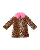 Nala Leopard Print Faux Fur Coat,
