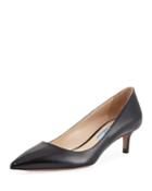 Patent Saffiano Kitten-heel Pump