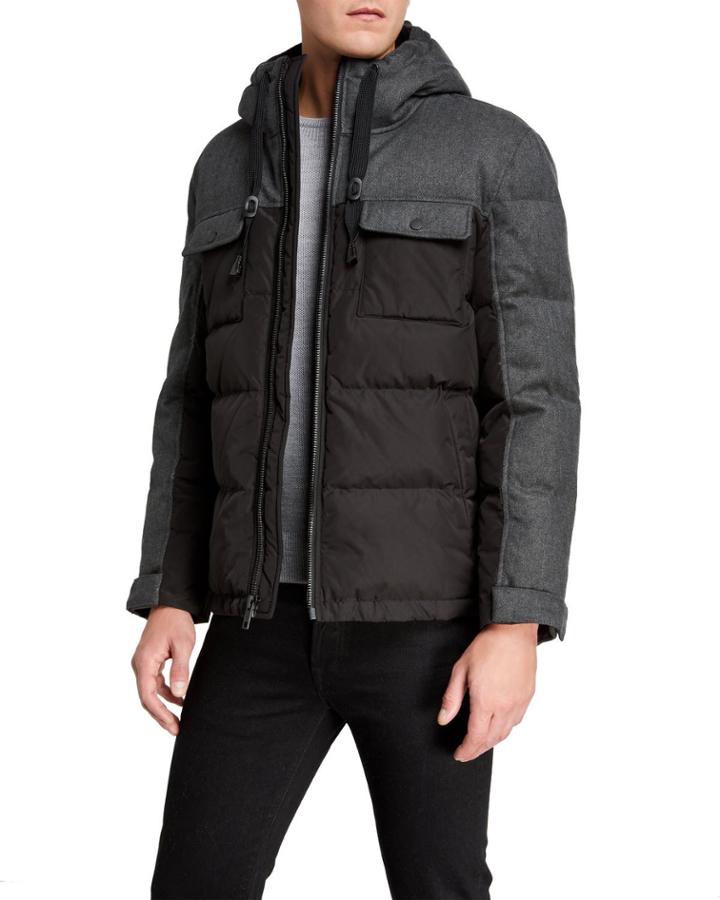 Men's Hopkins Tweed Mix Down Trucker Jacket