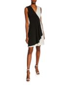 Ruched Asymmetrical Faux Wrap Dress