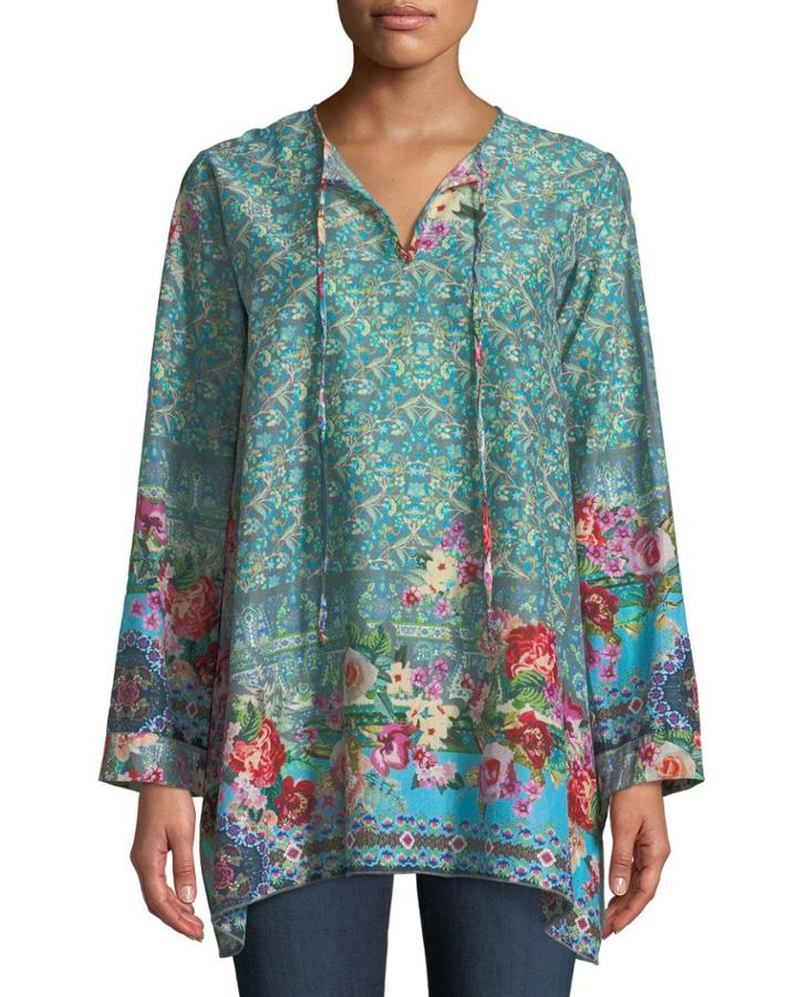 Bessimo Floral Tie-neck Tunic