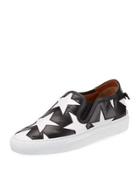 Star Leather Low-top Skate Sneaker, Black/white