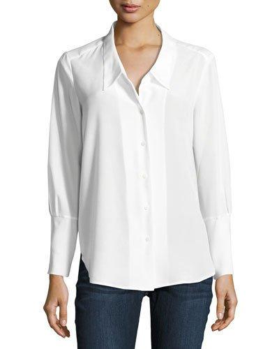 Modern Button-front Blouse