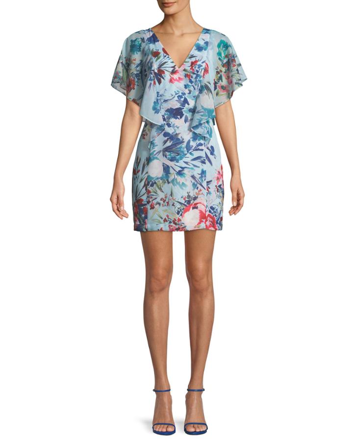 Reba Floral Flutter-sleeve