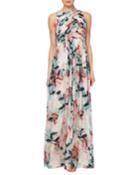 Floral Print Pleated Ruched Dress