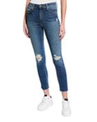 Distressed High-rise Ankle-cut Jeans