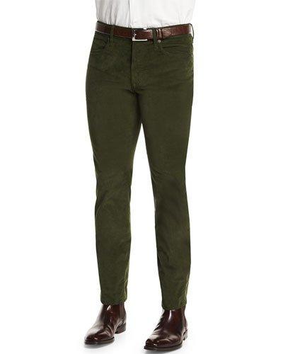 Ray Washed Moleskin Pants, Olive