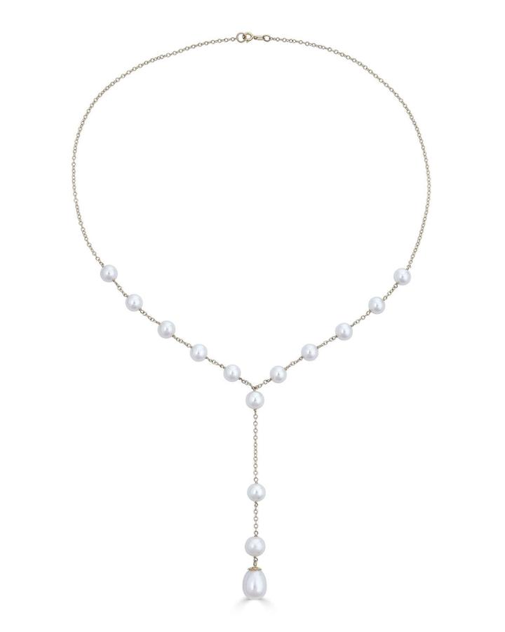 14k Freshwater Pearl Lariat Necklace