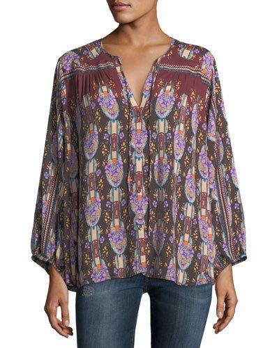 Roco Printed Challis Blouse
