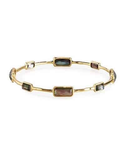 18k Gold Rock Candy Gelato 8-stone Bangle In Black