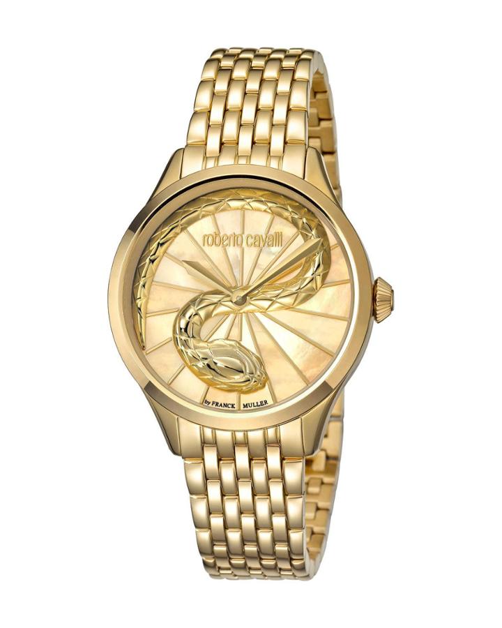 34mm 3d Snake Watch W/ Bracelet, Gold