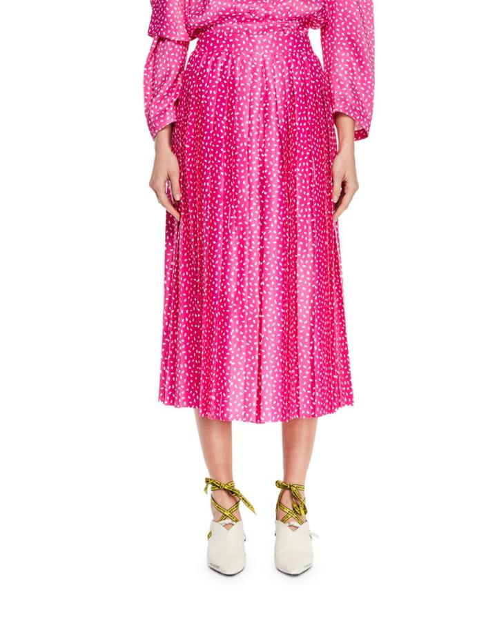 Cropped Plisse Wide-leg Pants