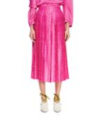 Cropped Plisse Wide-leg Pants