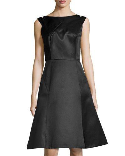Cutout-back A-line Dress, Black