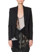 Tux Lapel Zebra-jacquard Blazer