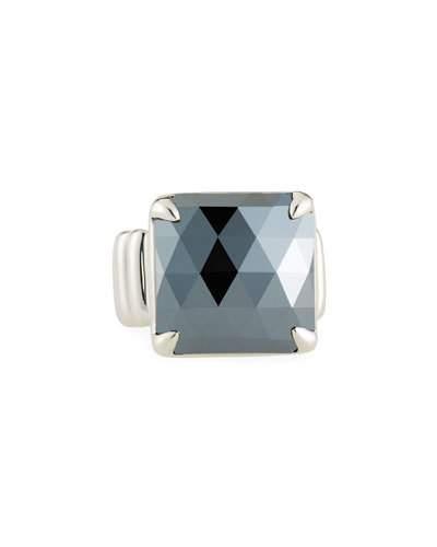 Bedeg Batu Princess-cut Hematite Ring,