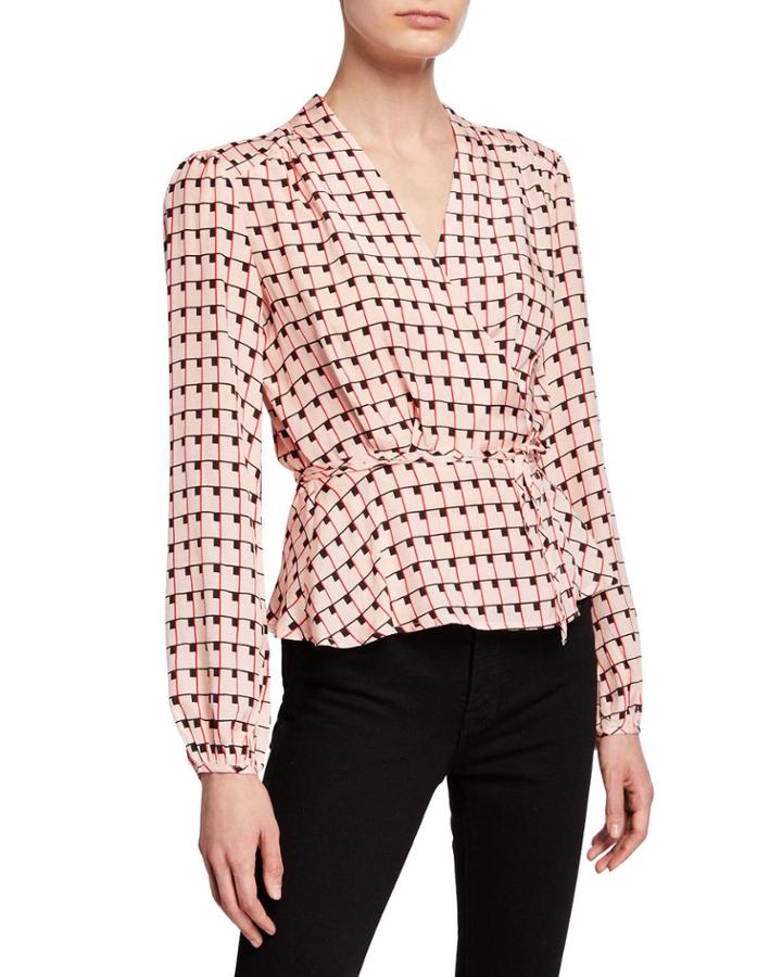 Long-sleeve Tie Wrap Top