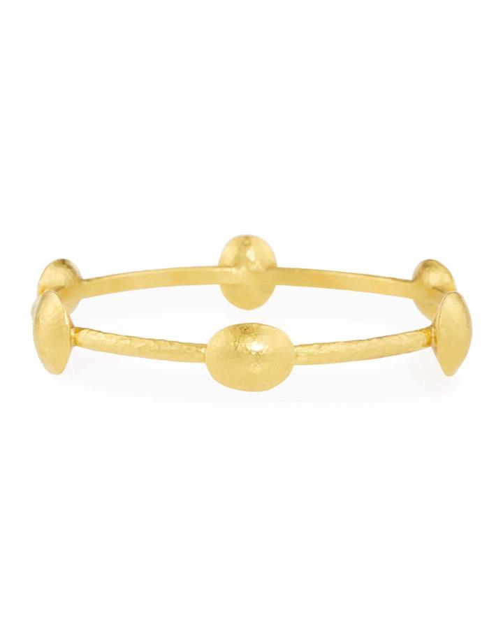Lentil 24k Gold Bangle Bracelet