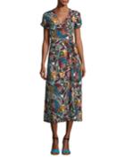 Serena V-neck Printed Wrap Dress