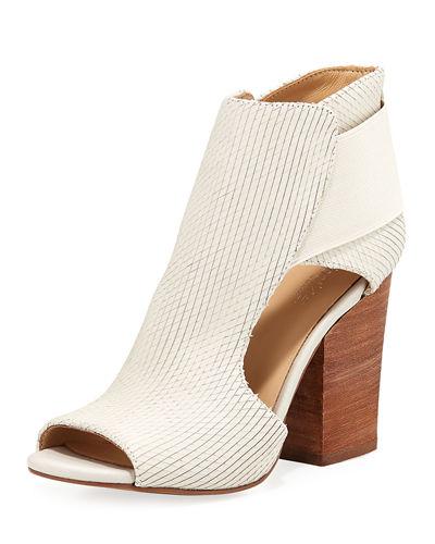 Maddy Cutout Leather Open-toe Bootie