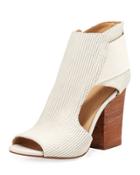 Maddy Cutout Leather Open-toe Bootie