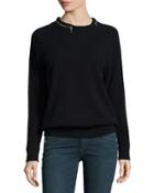 Zipper-neck Cashmere Top