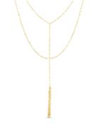 14k Italian Double-chain & Tassel Necklace