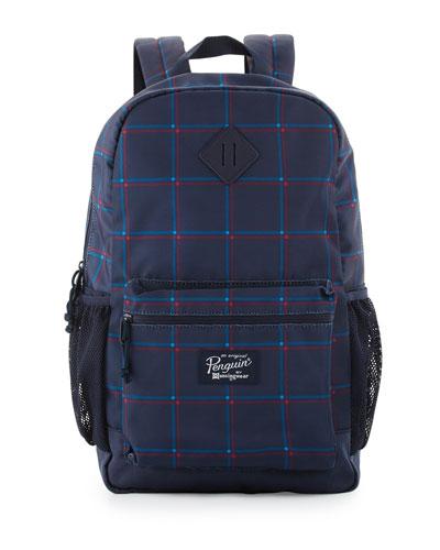 3d Windowpane Backpack Bag, Blue