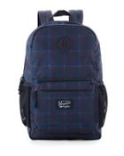 3d Windowpane Backpack Bag, Blue