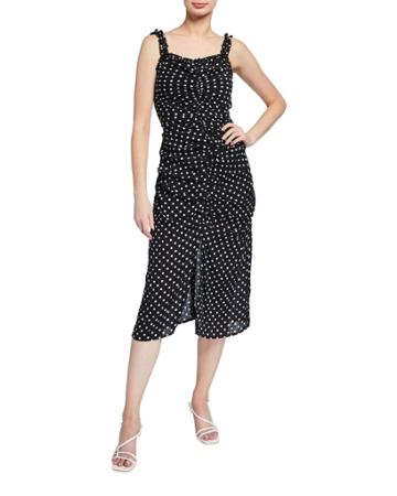 Ruched-front Polka Dot