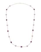 Modern Chic Pink Kasumiga Pearl & Pink Sapphire Necklace