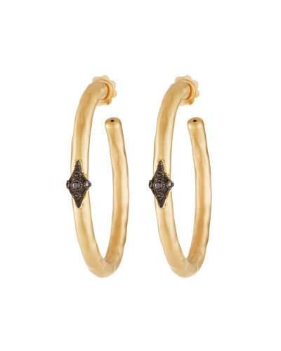 Old World 18k Black Diamond Crivelli Hoop Earrings