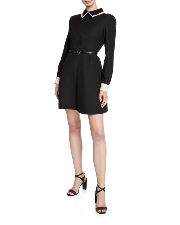 Belted A-line Dress