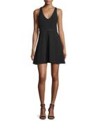 Sleeveless Embellished Fit-&-flare Dress, Black