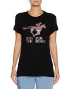 Rhinestone-embellished Graphic Crewneck Tee