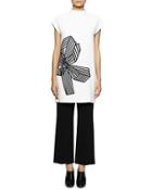 Bow-print Mock-neck Tunic/dress