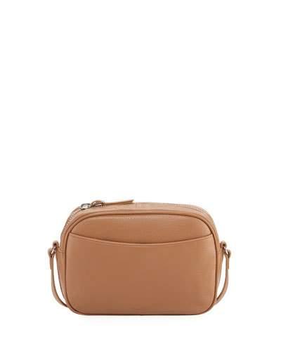Ayla Pebbled Leather Camera Bag, Tan
