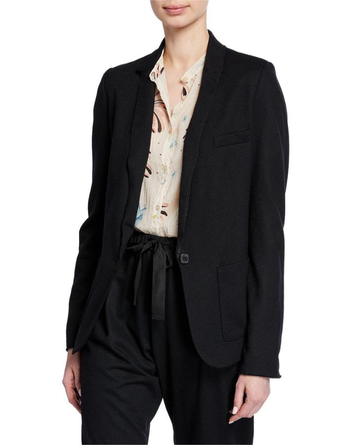 Chic Flannel Single-button Jacket