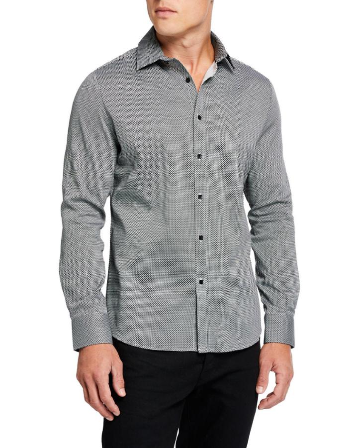 Men's Geo Sheet Print Long-sleeve