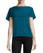 Short-sleeve Cape-back Poncho, Atlantic