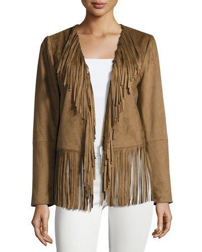 Cade Faux-suede Fringe Jacket, Camel