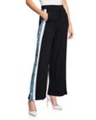 Side-snap Striped Track Pants