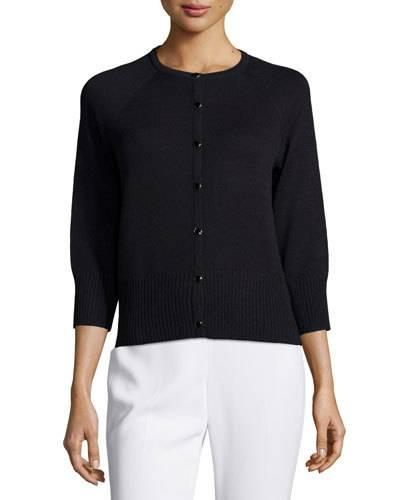 Santana 3/4-sleeve Cardigan, Black