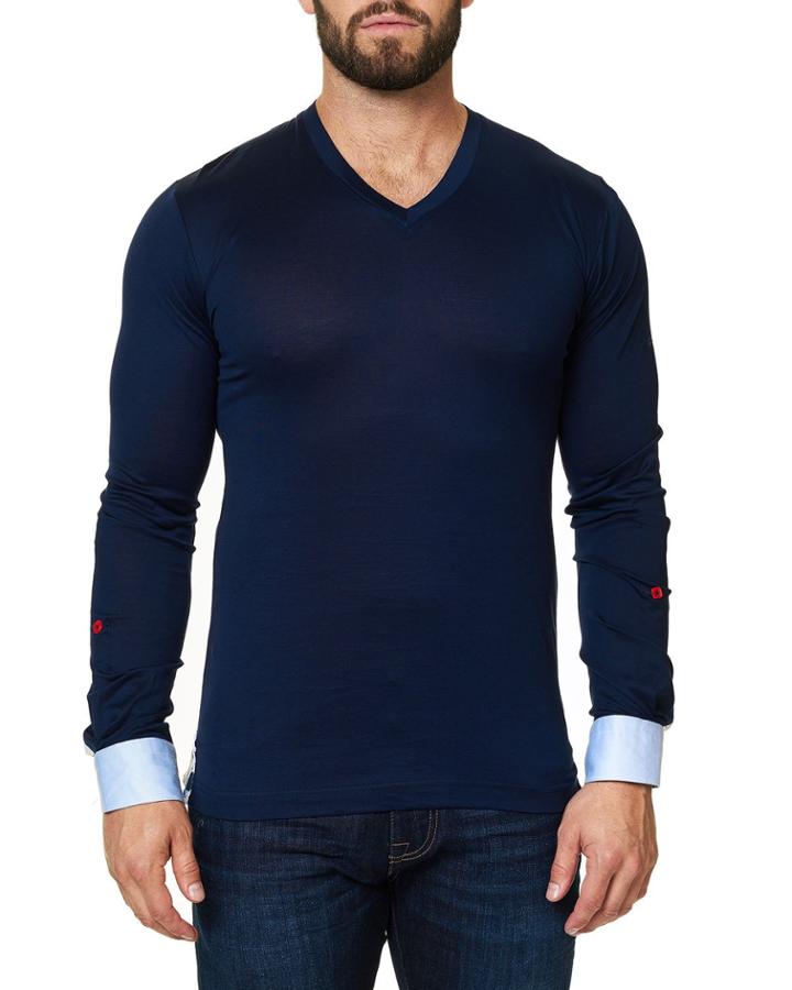 Men's V-neck Fitted Pullover