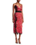 Petra Sleeveless Faux-wrap Silk Dress W/
