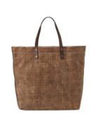 Gancini-embossed Leather Tote Bag, Brown