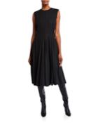 Pleated Wool-crepe