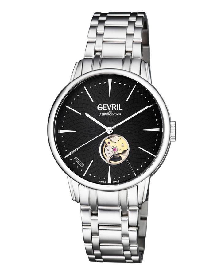 Men's 34mm Automatic Mulberry Bracelet Watch, Black/steel