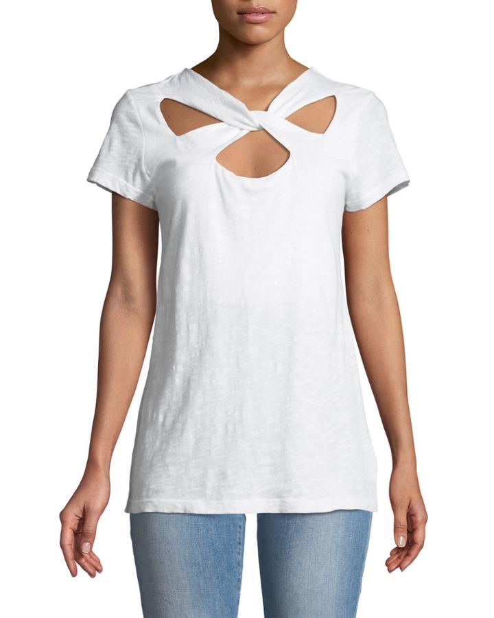 Twist-neck Short-sleeve Tee