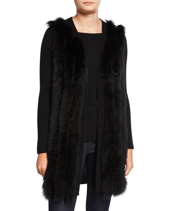 Cashmere & Fox Fur Open Vest